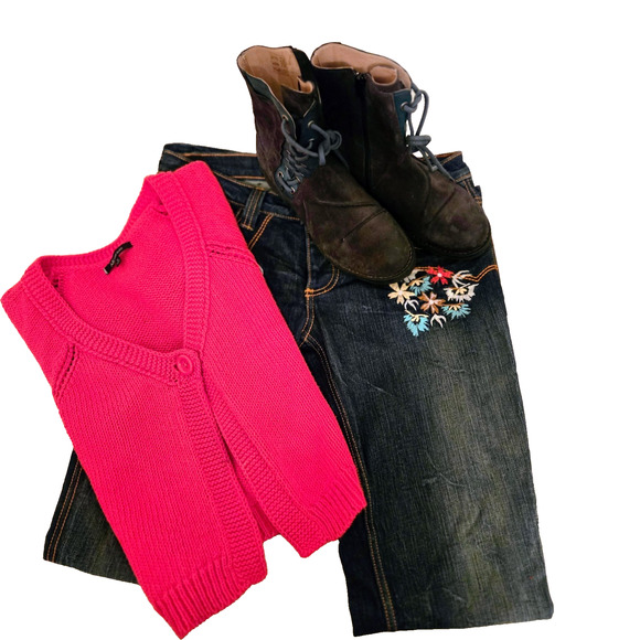 ANTIK DENIM Stretch Embroidered Low Rise Bootcut Jeans Boho S - Picture 13 of 16